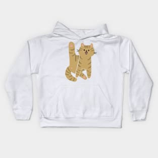 Tabby Cat Licking Butt Kids Hoodie